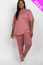 Load image into Gallery viewer, Plus Size Oversized T-shirt & Leggings Set