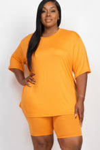 Load image into Gallery viewer, Plus Size Loose Fit Top & Biker Shorts Set