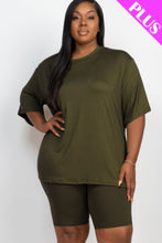 Load image into Gallery viewer, Plus Size Loose Fit Top & Biker Shorts Set