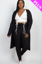 Load image into Gallery viewer, Plus Size Ribbed Long Cardigan & Leggings Set