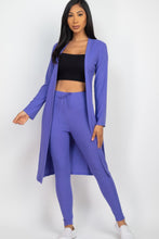 Load image into Gallery viewer, Ribbed Long Cardigan & Leggings Set
