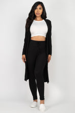 Load image into Gallery viewer, Ribbed Long Cardigan & Leggings Set