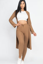 Load image into Gallery viewer, Ribbed Long Cardigan & Leggings Set
