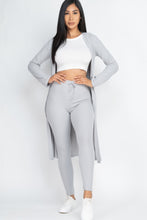 Load image into Gallery viewer, Ribbed Long Cardigan & Leggings Set
