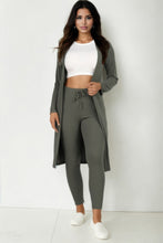 Load image into Gallery viewer, Ribbed Long Cardigan & Leggings Set