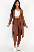 Load image into Gallery viewer, Ribbed Long Cardigan & Leggings Set
