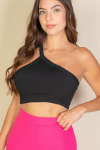 Load image into Gallery viewer, One Shoulder Ribbed Cropped Top