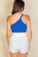Load image into Gallery viewer, One Shoulder Ribbed Cropped Top