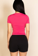 Load image into Gallery viewer, Ribbed Round Neck Short Sleeve Top