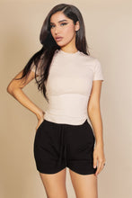 Load image into Gallery viewer, Ribbed Round Neck Short Sleeve Top
