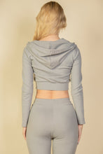 Load image into Gallery viewer, Ribbed Crop Zip Hoodie