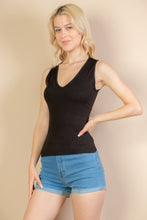 Load image into Gallery viewer, Ribbed V-neck Sleeveless Top