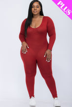 Load image into Gallery viewer, Plus Size Scoop Neck Long Sleeve Bodycon Jumpsuit