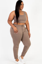 Load image into Gallery viewer, Plus Size French Terry Cropped Tank Top & Joggers Set