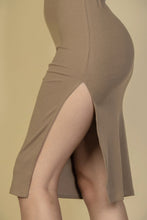 Load image into Gallery viewer, Flat Back Rib Sleeveless Tank Side Slit Bodycon Dress
