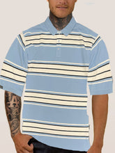 Load image into Gallery viewer, Old School Striped Pique Polo Shirt