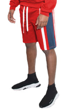 Load image into Gallery viewer, Mens Color Block Stripe Sweat Shorts