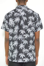 Load image into Gallery viewer, Mens Short Sleeve Button Down Black Tropical Shirt