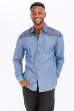 Load image into Gallery viewer, Men's Two Tone Long Sleeve Button Down Shirt