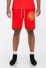 Load image into Gallery viewer, Mens Black And Gold Detail Shorts