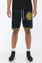 Load image into Gallery viewer, Mens Black And Gold Detail Shorts