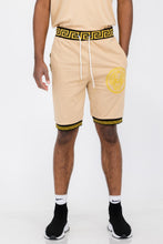 Load image into Gallery viewer, Mens Black And Gold Detail Shorts