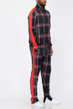 Load image into Gallery viewer, Plaid Checkered Full Zip Track Pants