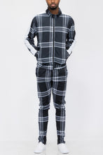 Load image into Gallery viewer, Plaid Checkered Full Zip Track Pants