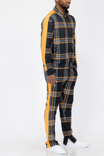 Load image into Gallery viewer, Plaid Checkered Full Zip Track Pants