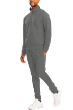 Load image into Gallery viewer, Full Zip Up Solid Track Jacket Set