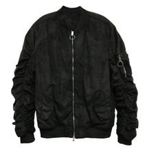 Load image into Gallery viewer, Mirosuede Scrunched Bomber Jacket