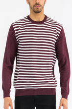 Load image into Gallery viewer, Knitted Round Neck Striped Sweater
