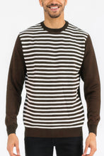 Load image into Gallery viewer, Knitted Round Neck Striped Sweater