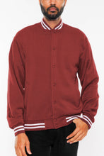 Load image into Gallery viewer, Mens Fleece Snap Button Varsity Jacket