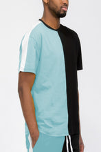 Load image into Gallery viewer, Two Tone Color Block Short Sleeve Tshirt