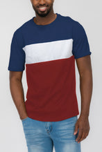 Load image into Gallery viewer, Mens Color Block Short Sleeve Tshirt
