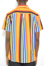 Load image into Gallery viewer, Mens Striped Button Down Shirt Print
