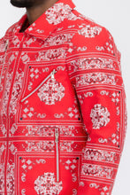 Load image into Gallery viewer, Bandana Print Vegan Leather Jacket