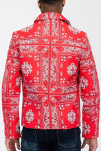 Load image into Gallery viewer, Bandana Print Vegan Leather Jacket