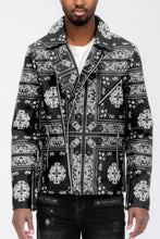 Load image into Gallery viewer, Bandana Print Vegan Leather Jacket