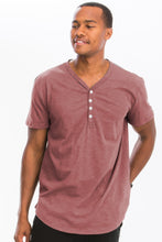 Load image into Gallery viewer, Short Sleeve 4 Button Henley Shirt