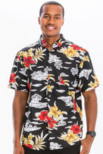 Load image into Gallery viewer, Mens Print Hawaiian Button Down Shirt