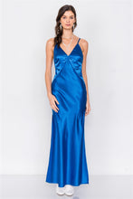 Load image into Gallery viewer, Satin Elegant Double Slit Sleeveless Maxi Dress