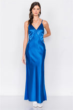 Load image into Gallery viewer, Satin Elegant Double Slit Sleeveless Maxi Dress