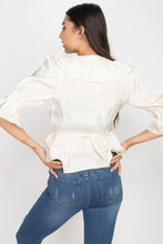 Load image into Gallery viewer, Surplice Short Sleeve Ruffle Top
