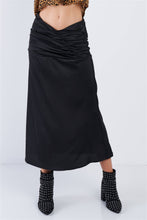 Load image into Gallery viewer, Satin Ruffle Waist Midi Skirt