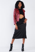 Load image into Gallery viewer, Satin Ruffle Waist Midi Skirt