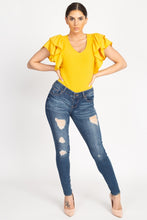 Load image into Gallery viewer, Ruffle Tiered Ribbed Top