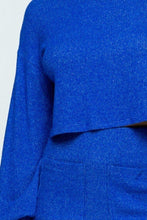 Load image into Gallery viewer, Brushed Knit Mock Neck Drop Shoulder Top With Front Pocket Mini Skirt Set
