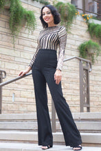 Load image into Gallery viewer, Sophisticated Gold Sequins Bodice Jumpsuit